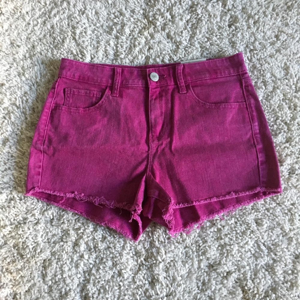 Decree High Waisted Magenta Jean Shorts